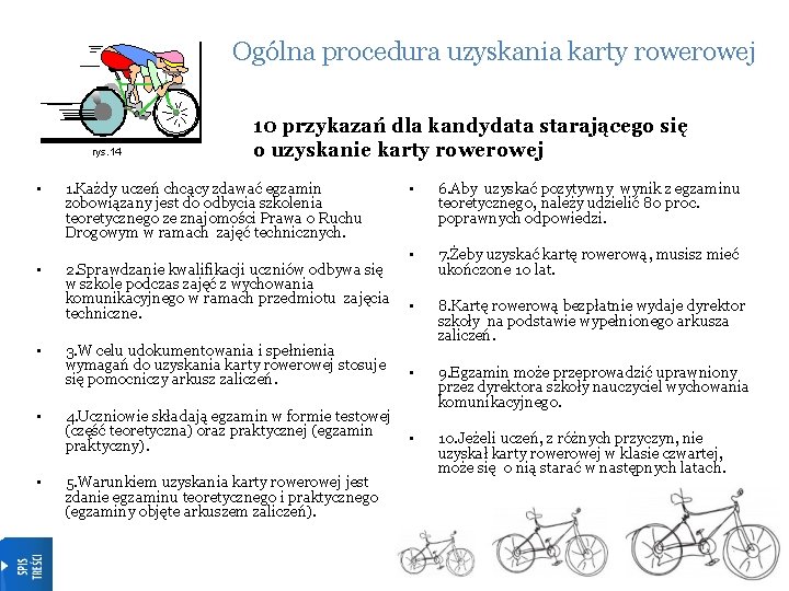 Ogólna procedura uzyskania karty rowej rys. 14 10 przykazań dla kandydata starającego się o