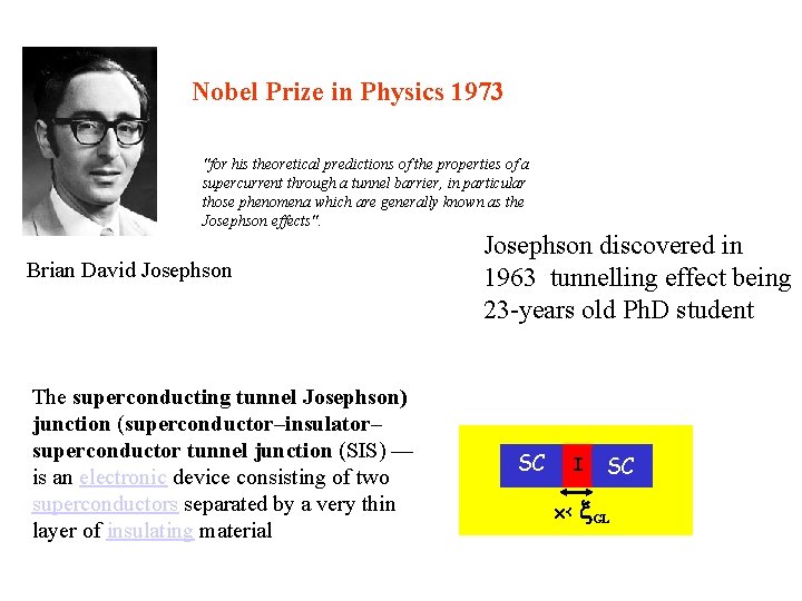 Nobel Prize in Physics 1973 "for his theoretical predictions of the properties of a