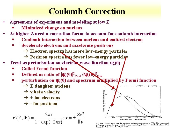 Coulomb Correction • Agreement of experiment and modeling at low Z § Minimized charge