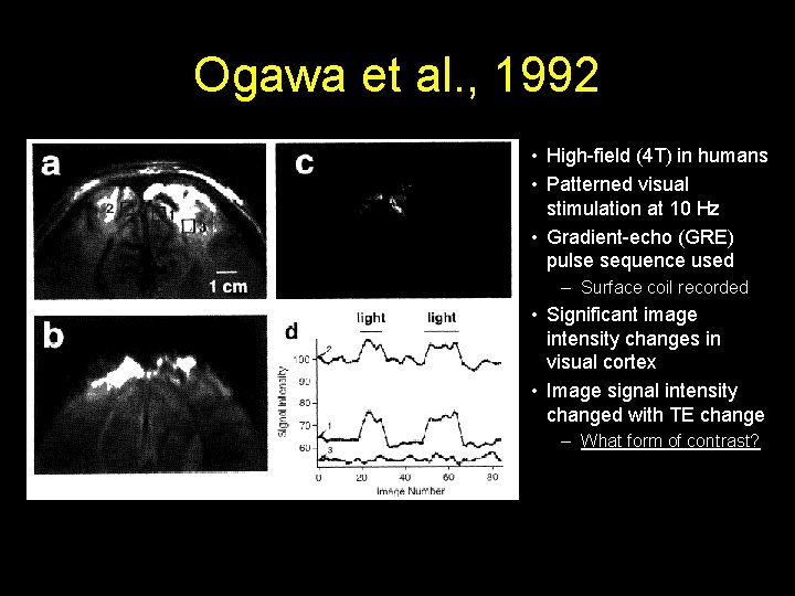 Ogawa et al. , 1992 • High-field (4 T) in humans • Patterned visual