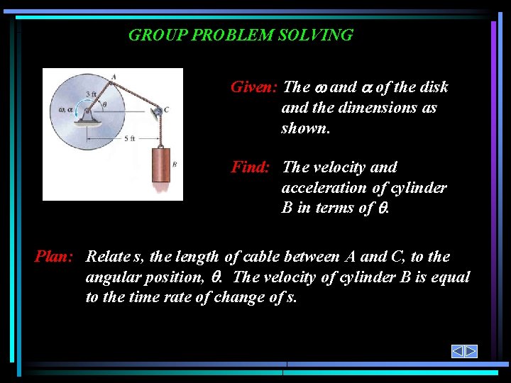 GROUP PROBLEM SOLVING Given: The and of the disk and the dimensions as shown.