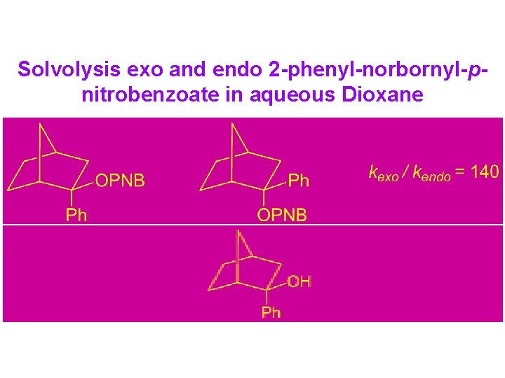 Solvolysis exo and endo 2 -phenyl-norbornyl-pnitrobenzoate in aqueous Dioxane 