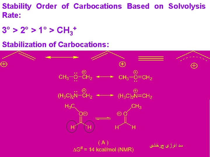 Stability Order of Carbocations Based on Solvolysis Rate: 3° > 2° > 1° >