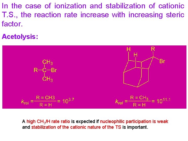 In the case of ionization and stabilization of cationic T. S. , the reaction