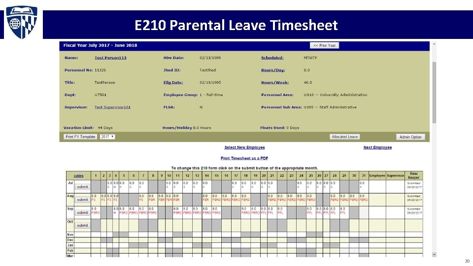 E 210 Parental Leave Timesheet 20 