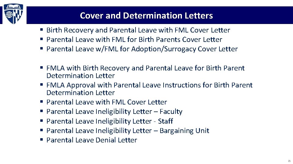 Cover and Determination Letters § Birth Recovery and Parental Leave with FML Cover Letter