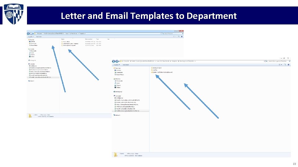 Letter and Email Templates to Department 22 