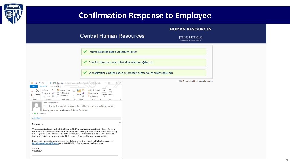Confirmation Response to Employee 9 