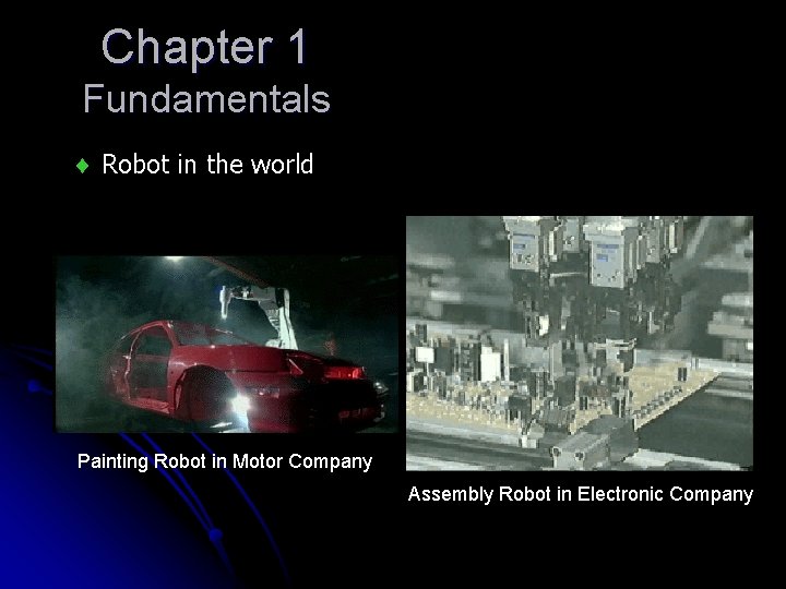 Chapter 1 Fundamentals Robot in the world Painting Robot in Motor Company Assembly Robot Chapter 1 Fundamentals Robot in the world Painting Robot in Motor Company Assembly Robot