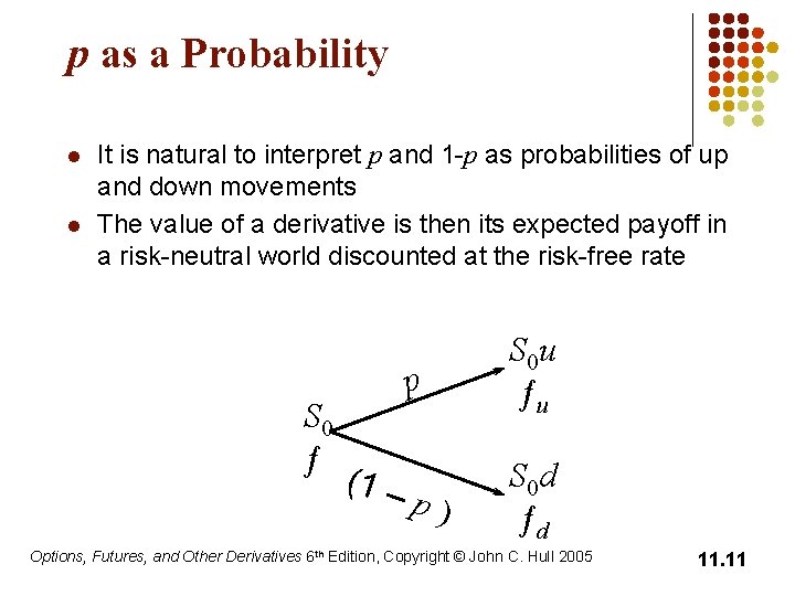 p as a Probability l l It is natural to interpret p and 1