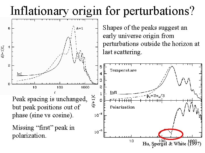 Inflationary origin for perturbations? Shapes of the peaks suggest an early universe origin from