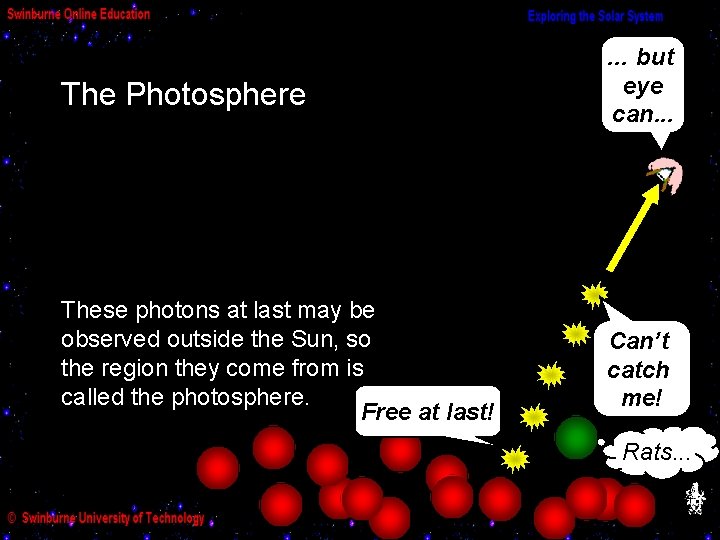 The Photosphere … but eye can. . . These photons at last may be