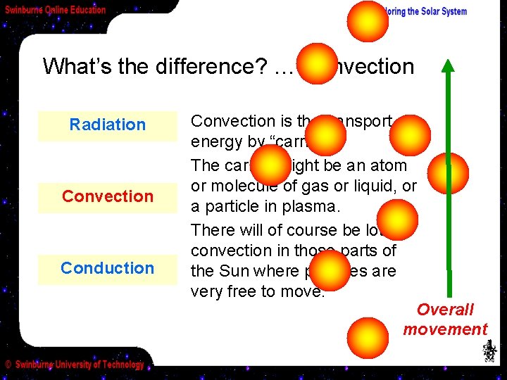 What’s the difference? … Convection Radiation Convection Conduction Convection is the transport of energy