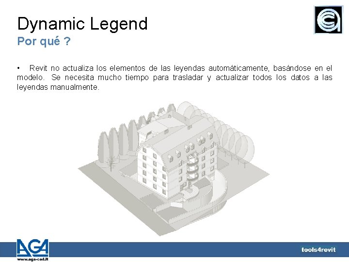 Dynamic Legend Por qué ? • Revit no actualiza los elementos de las leyendas