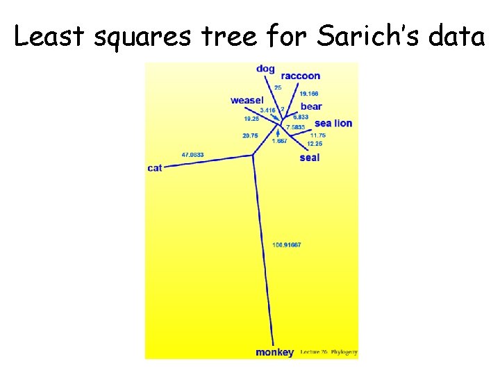 Least squares tree for Sarich’s data 
