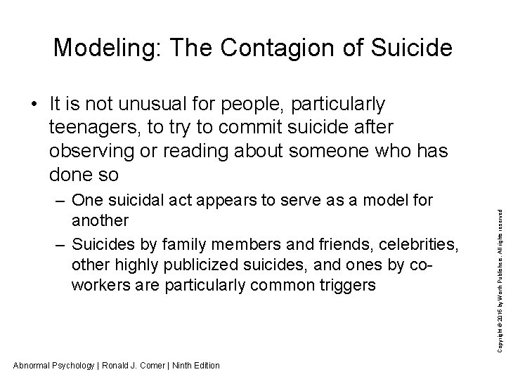 Modeling: The Contagion of Suicide – One suicidal act appears to serve as a