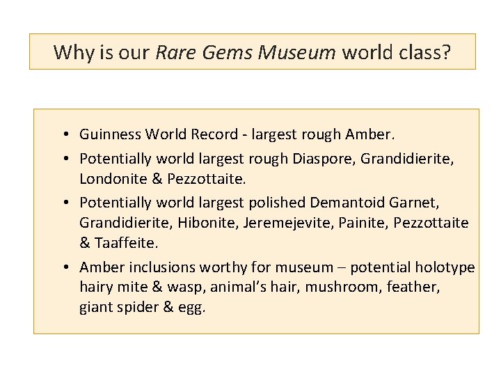 Why is our Rare Gems Museum world class? • Guinness World Record - largest