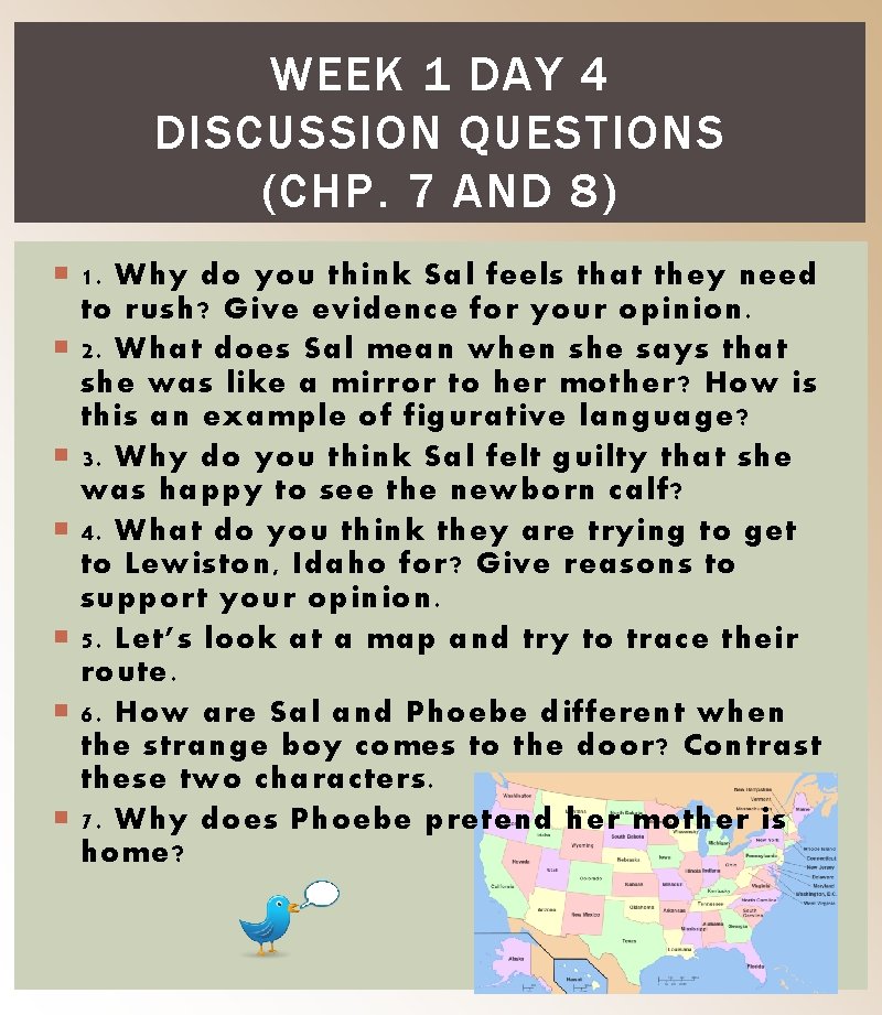 WEEK 1 DAY 4 DISCUSSION QUESTIONS (CHP. 7 AND 8) 1. Why do you
