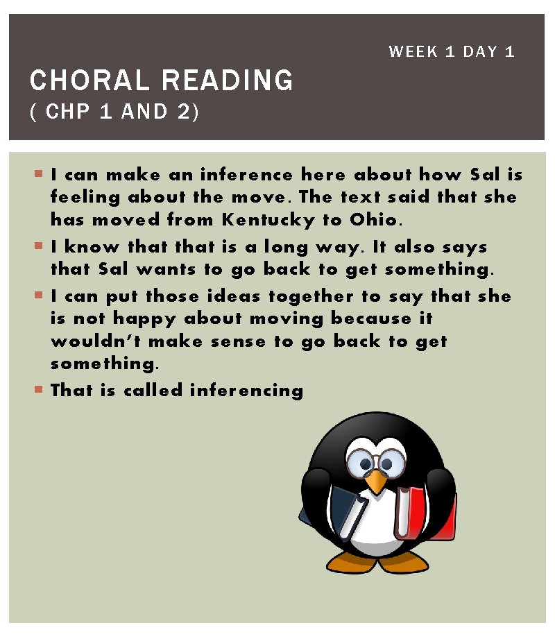 WEEK 1 DAY 1 CHORAL READING ( CHP 1 AND 2) I can make