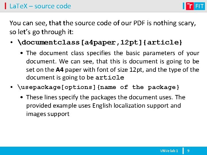 La. Te. X – source code You can see, that the source code of
