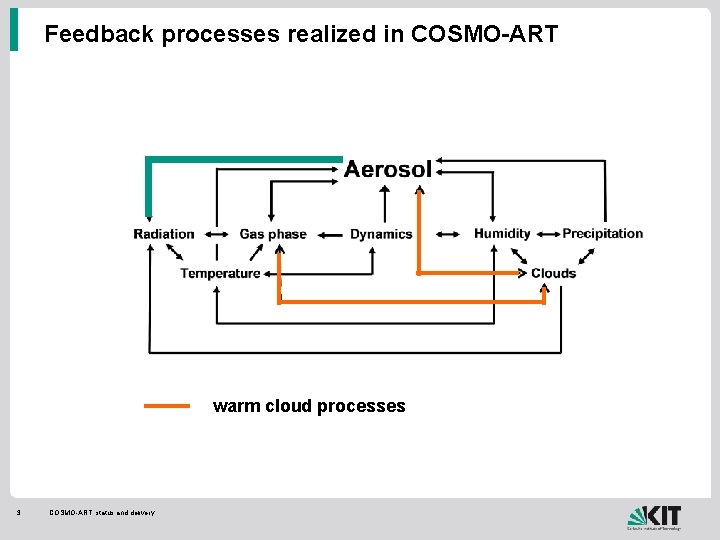 Feedback processes realized in COSMO-ART warm cloud processes 3 COSMO-ART, status and delivery 