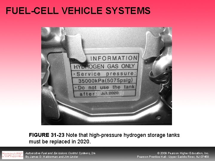 FUEL-CELL VEHICLE SYSTEMS FIGURE 31 -23 Note that high-pressure hydrogen storage tanks must be