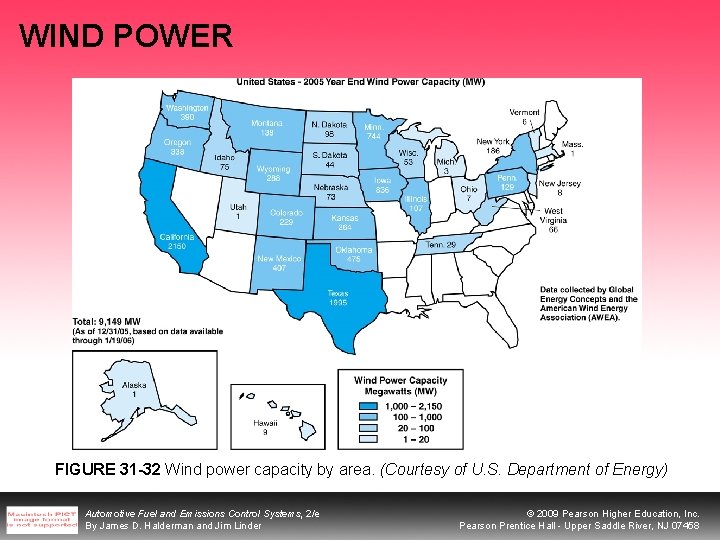 WIND POWER FIGURE 31 -32 Wind power capacity by area. (Courtesy of U. S.