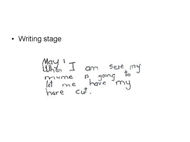  • Writing stage 