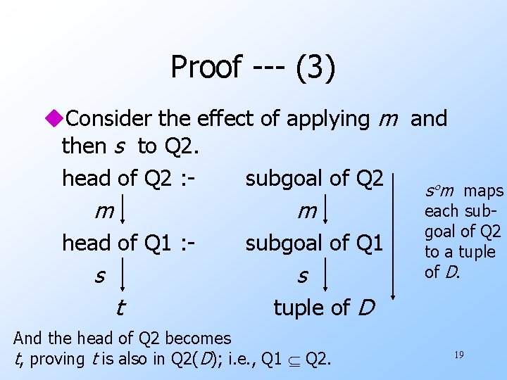 Proof --- (3) u. Consider the effect of applying m and then s to