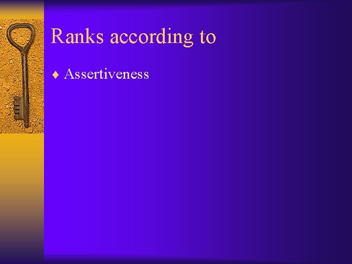 Ranks according to ¨ Assertiveness 