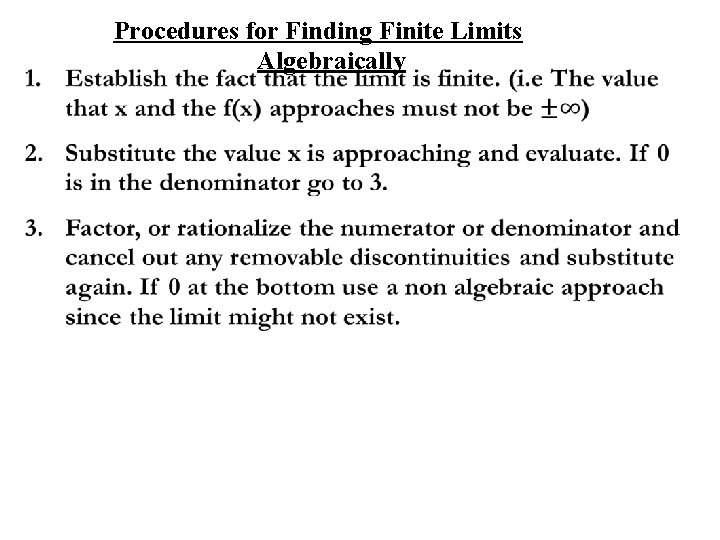  Procedures for Finding Finite Limits Algebraically 