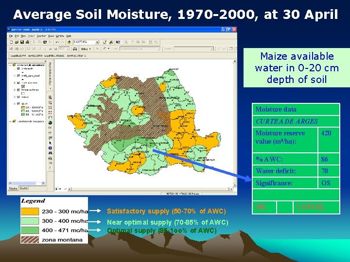 Average Soil Moisture, 1970 -2000, at 30 April Maize available water in 0 -20