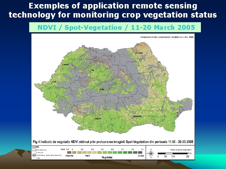 Exemples of application remote sensing technology for monitoring crop vegetation status NDVI / Spot-Vegetation