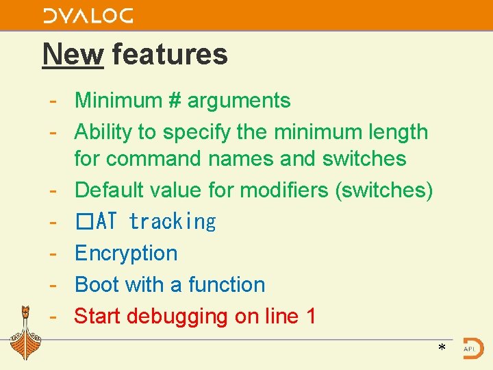 New features - Minimum # arguments - Ability to specify the minimum length for