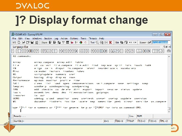 ]? Display format change 