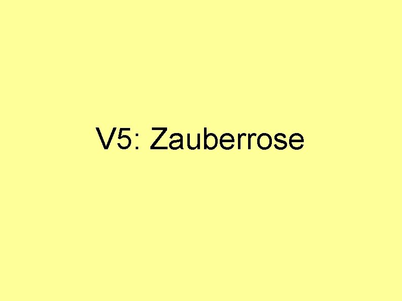 V 5: Zauberrose V 5: Zauberrose