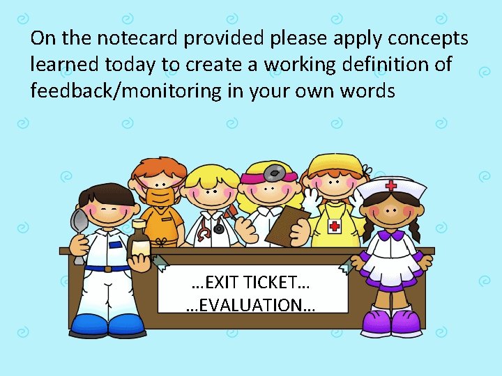 On the notecard provided please apply concepts learned today to create a working definition