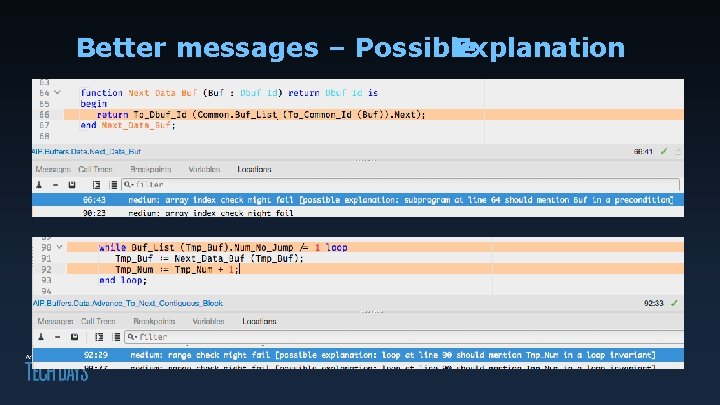 Better messages – Possible Explanation 