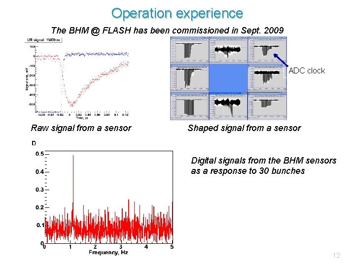 Operation experience The BHM @ FLASH has been commissioned in Sept. 2009 ADC clock