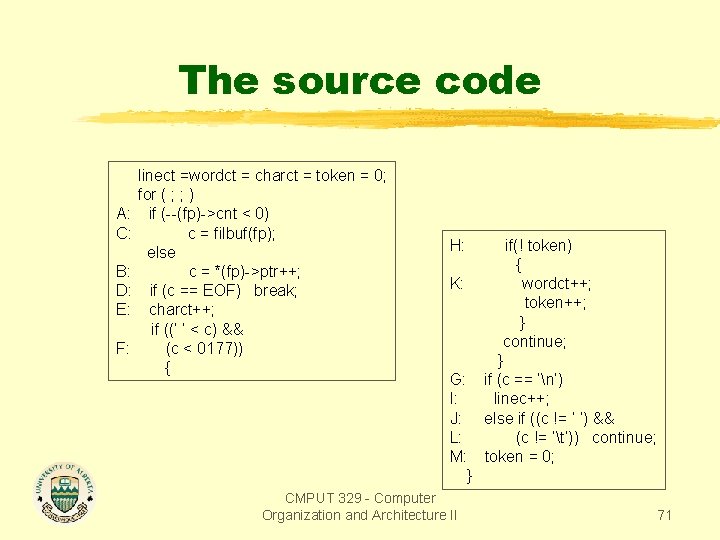 The source code A: C: B: D: E: F: linect =wordct = charct =