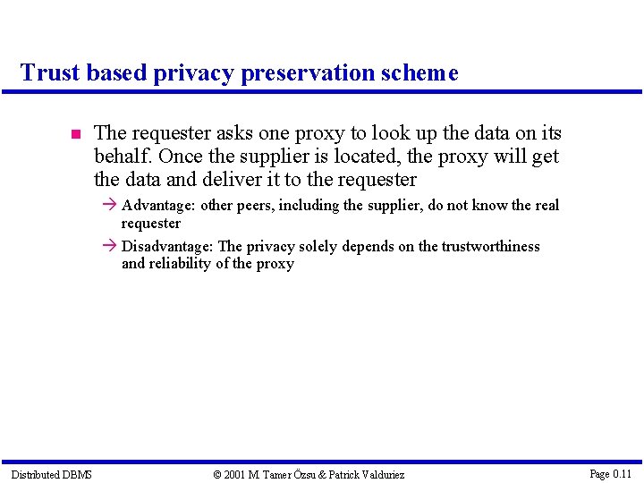 Trust based privacy preservation scheme The requester asks one proxy to look up the