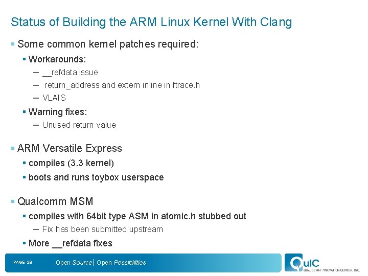 Status of Building the ARM Linux Kernel With Clang § Some common kernel patches