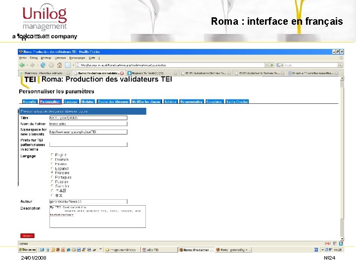Roma : interface en français 24/01/2008 № 24 