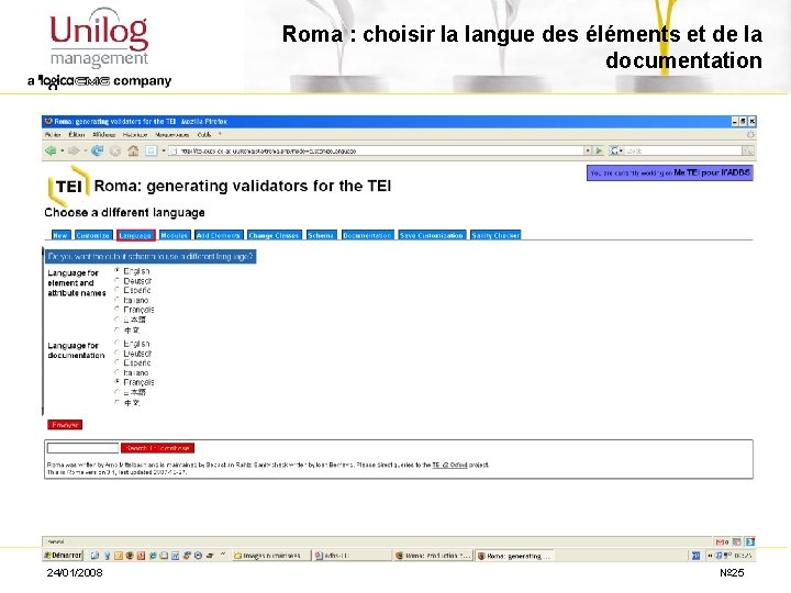 Roma : choisir la langue des éléments et de la documentation 24/01/2008 № 25