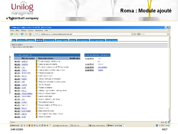 Roma : Module ajouté 24/01/2008 № 27 