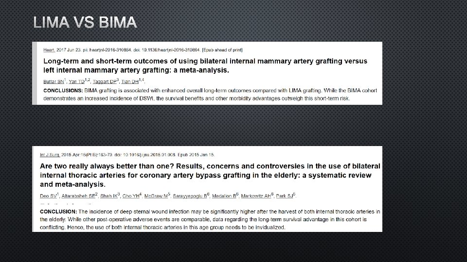 LIMA VS BIMA 