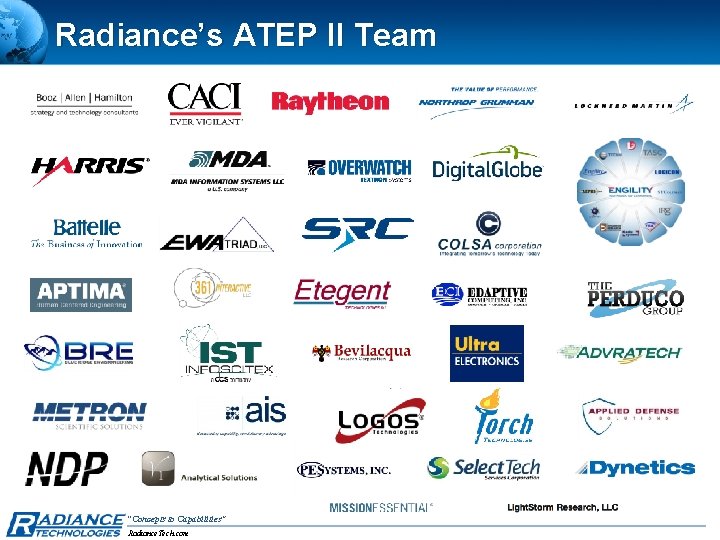 Radiance’s ATEP II Team “Concepts to Capabilities” Radiance. Tech. com 