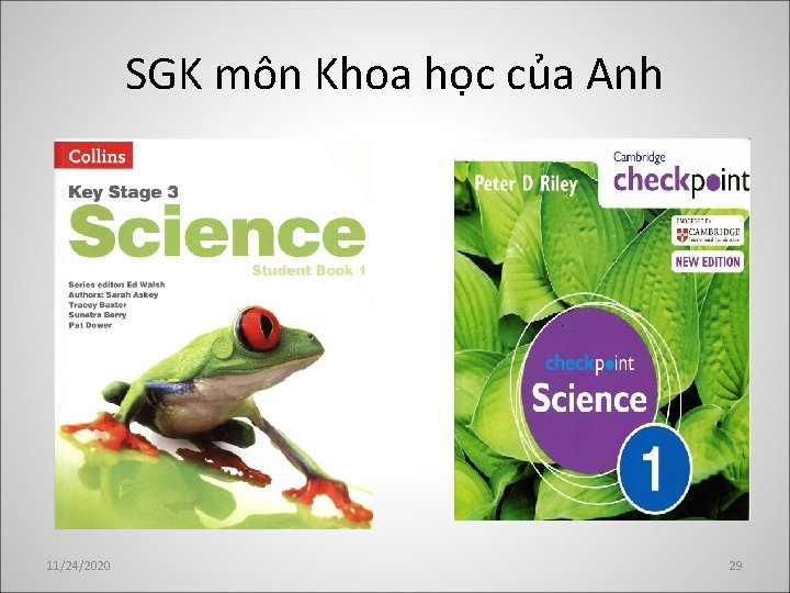 SGK môn Khoa học của Anh 11/24/2020 29 