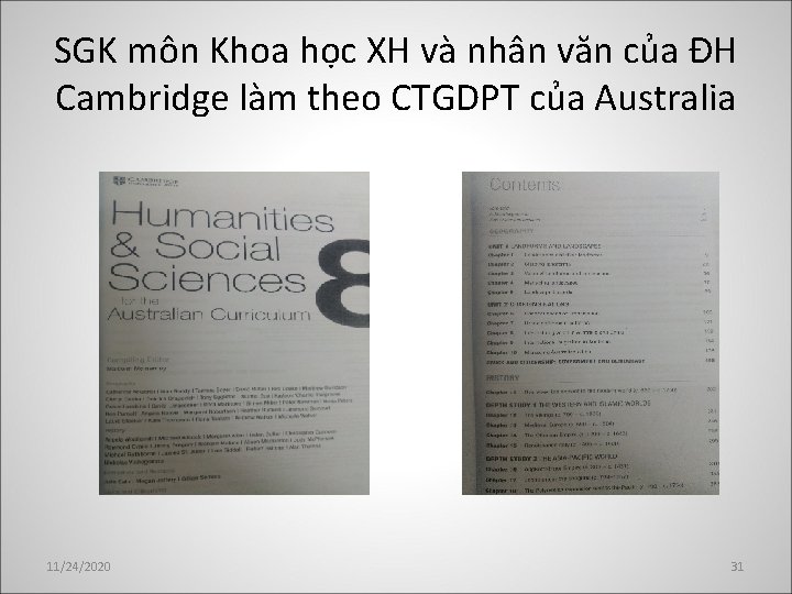 SGK môn Khoa học XH và nhân văn của ĐH Cambridge làm theo CTGDPT
