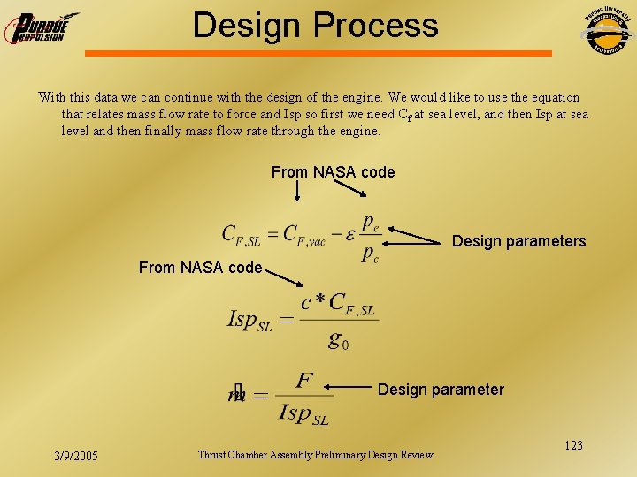 Design Process With this data we can continue with the design of the engine.